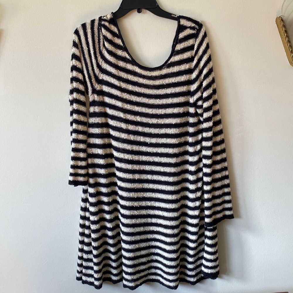 Free People b/w sweater dress